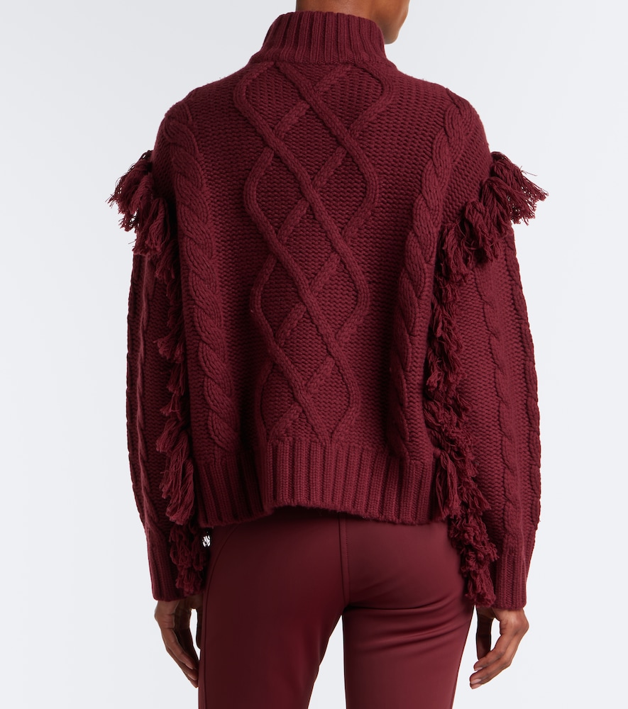Brit Cable-Knit Fringed Sweater