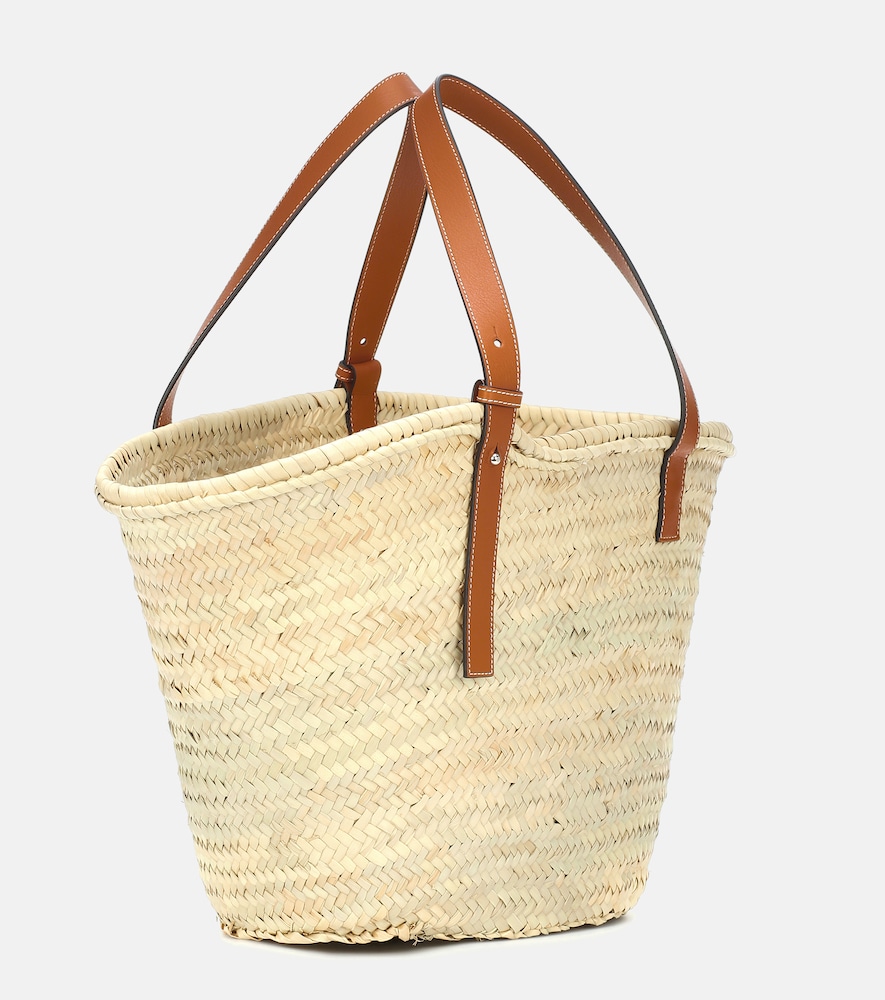  Loewe Loewe Large Leather-trimmed Basket Tote 