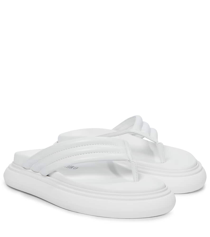 Attico Alton Leather Thong Sandals In White