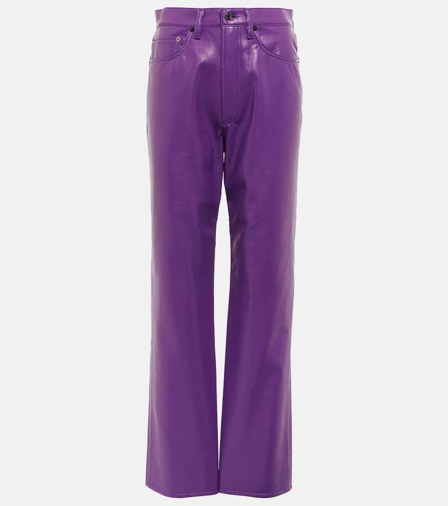 Shop Agolde 90s Pinch High-rise Faux Leather Pants In Jam