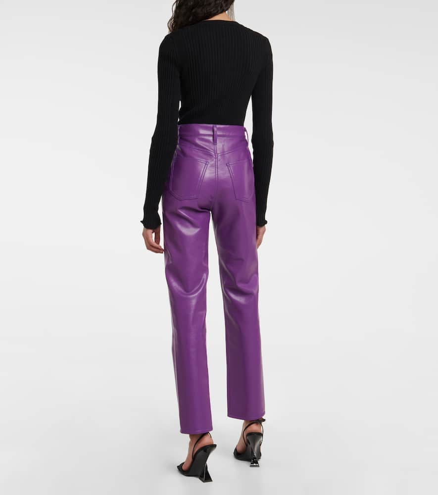 Shop Agolde 90s Pinch High-rise Faux Leather Pants In Jam