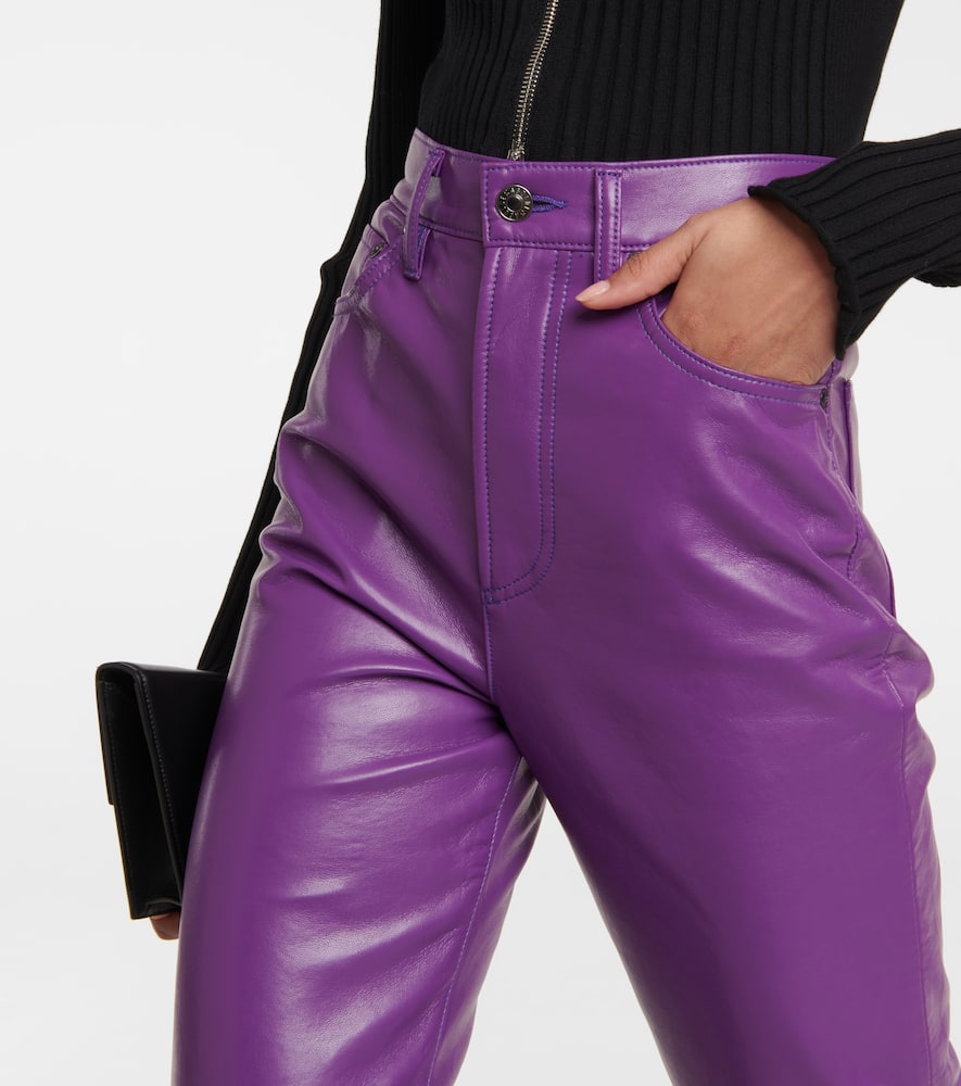 Shop Agolde 90s Pinch High-rise Faux Leather Pants In Jam