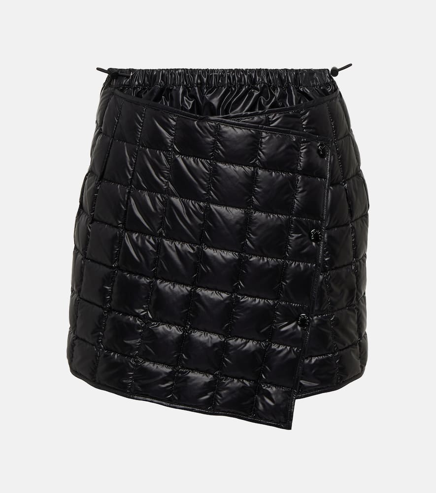 MONCLER QUILTED WRAPAROUND DOWN MINISKIRT