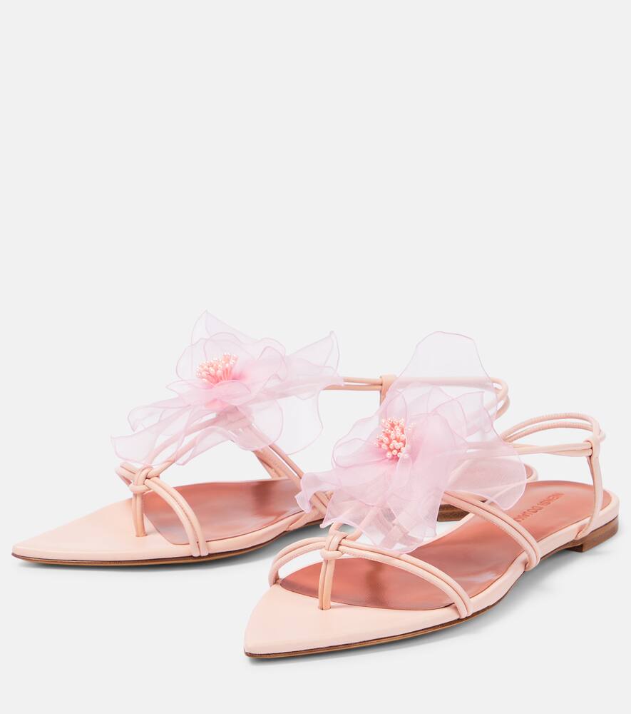 Shop Nensi Dojaka Appliqué Leather Thong Sandals In Pink