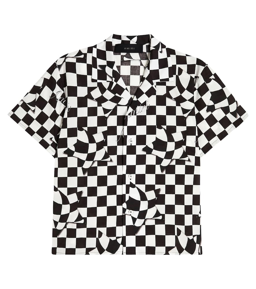 Shop Amiri Checked Cotton Bowling Shirt In Multicoloured