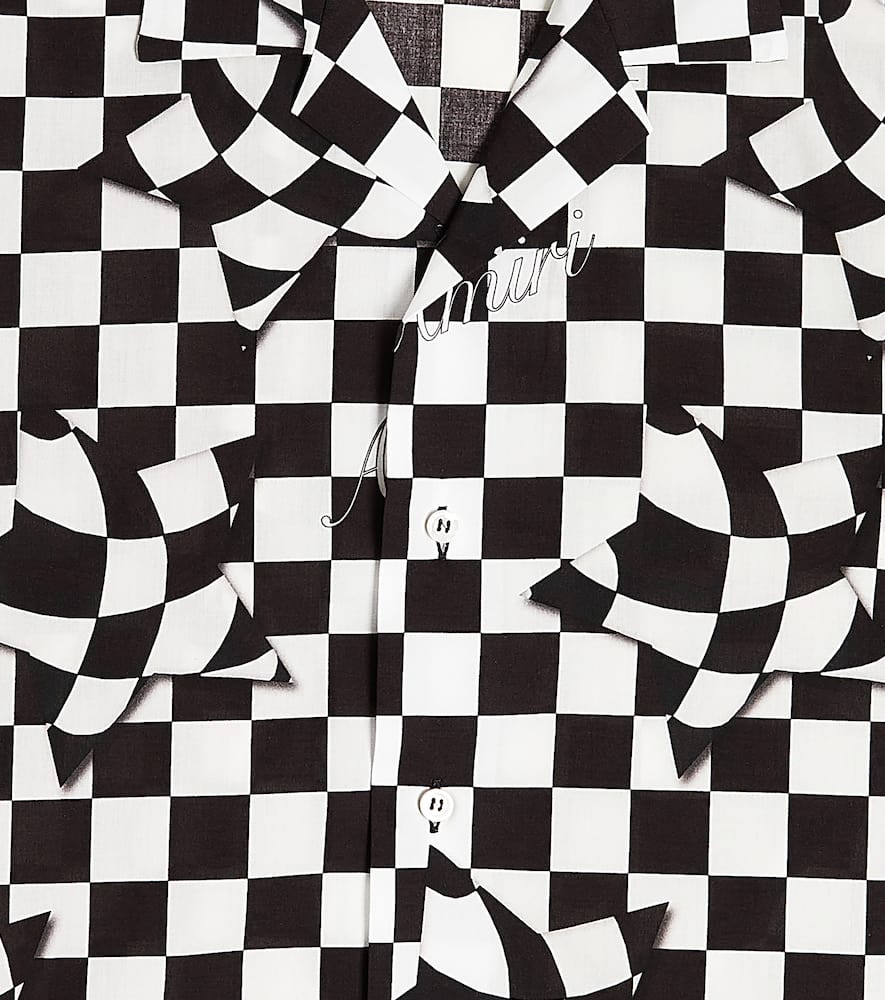 Shop Amiri Checked Cotton Bowling Shirt In Multicoloured