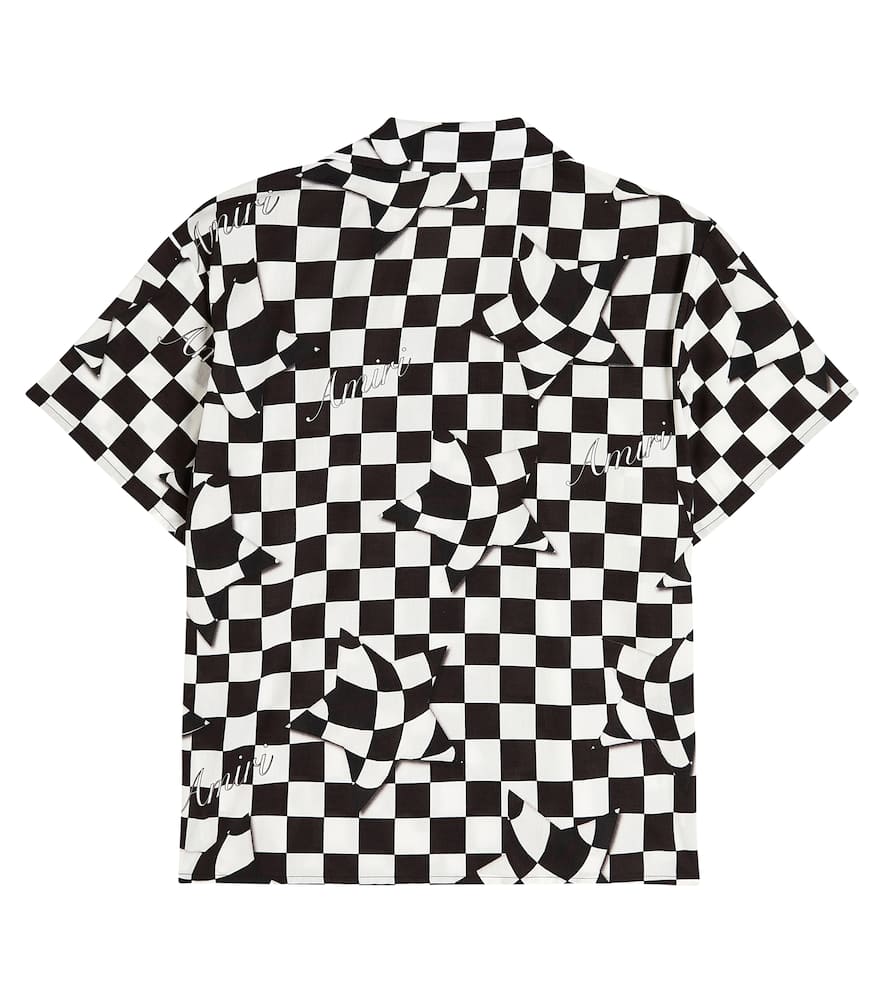 Shop Amiri Checked Cotton Bowling Shirt In Multicoloured