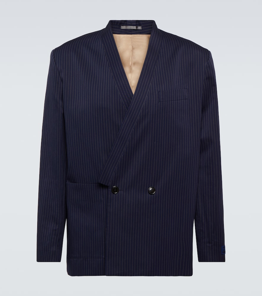 Kenzo Pinstripe Cotton and Linen Jacket
