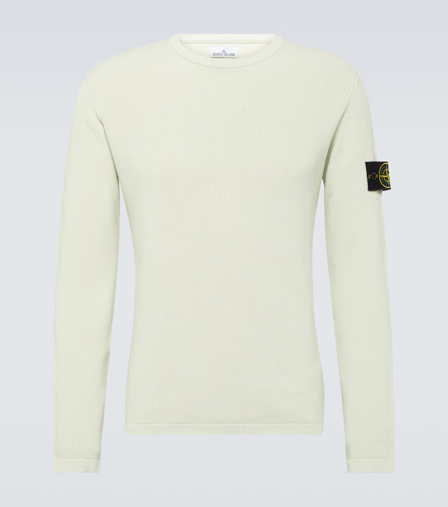 Stone Island Buttoned-patch Knitted Sweater In Purple
