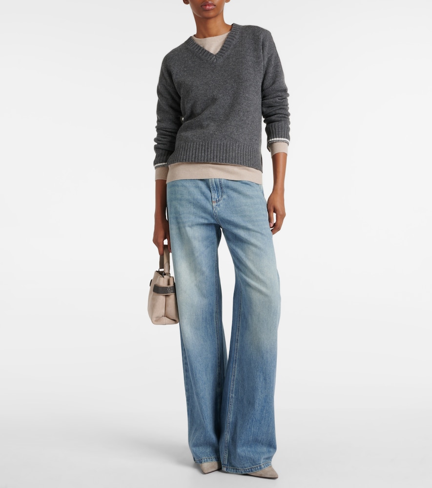 Brunello Cucinelli High-rise wide-leg jeans
