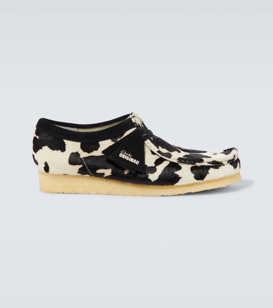 Wallabee cow-print calf hair mocassins