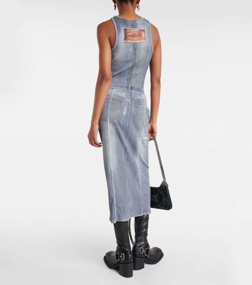  Acne Studios Acne Studios Mid-rise Printed Denim Midi Skirt 