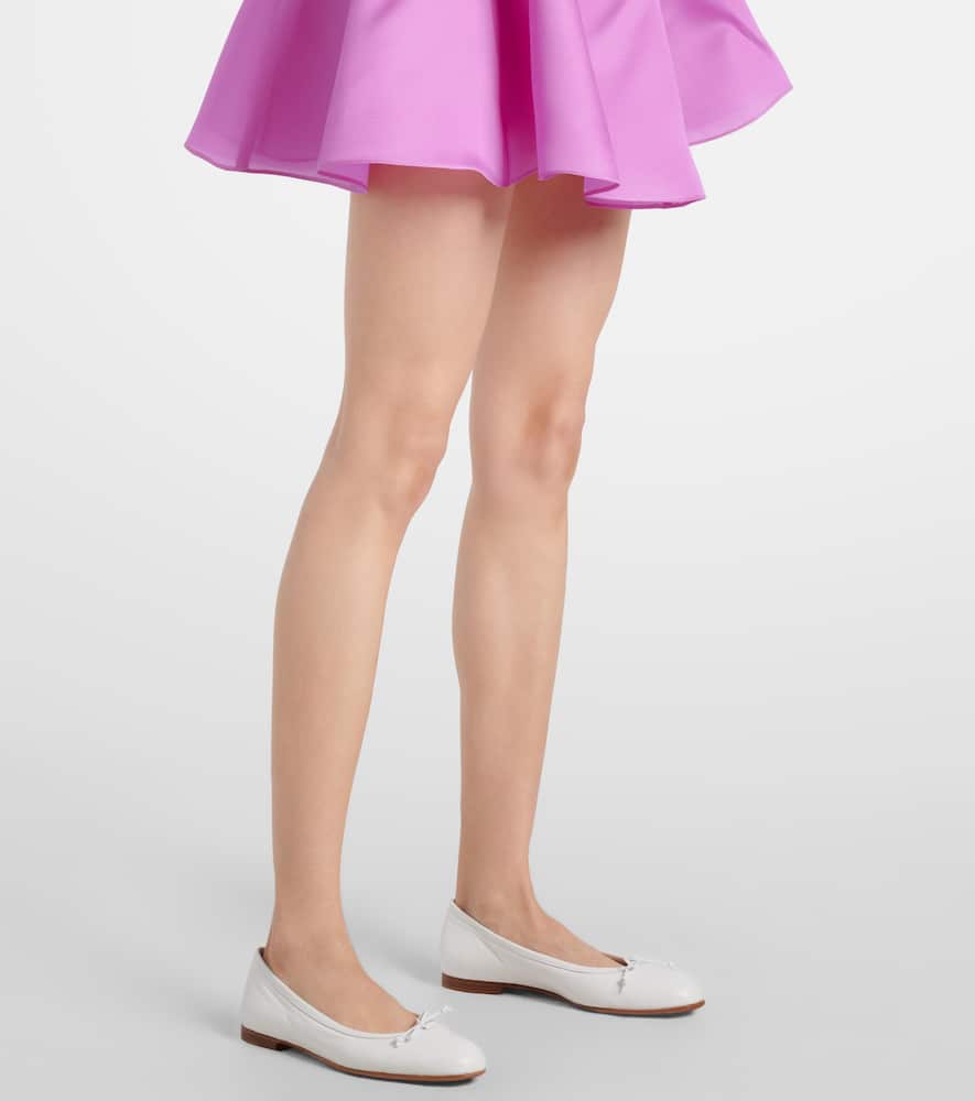 Manolo Blahnik Verallii Leather Ballet Flats In White