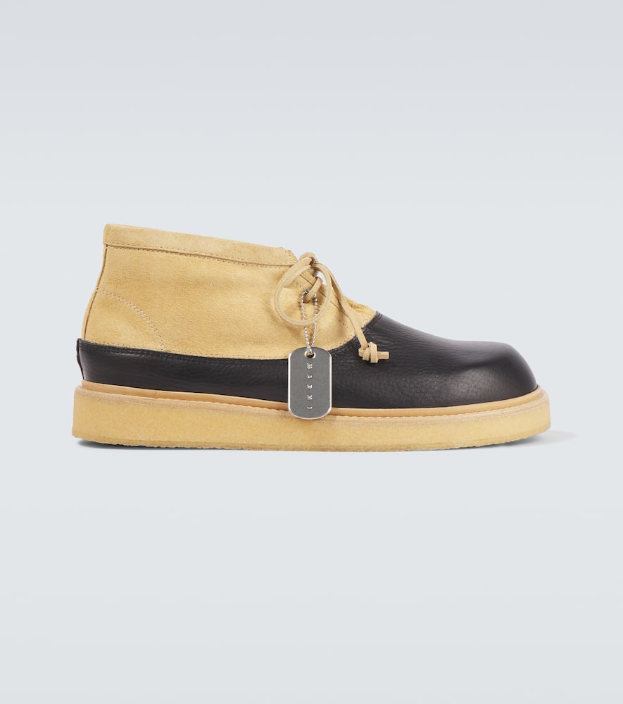 Leather and suede desert boots