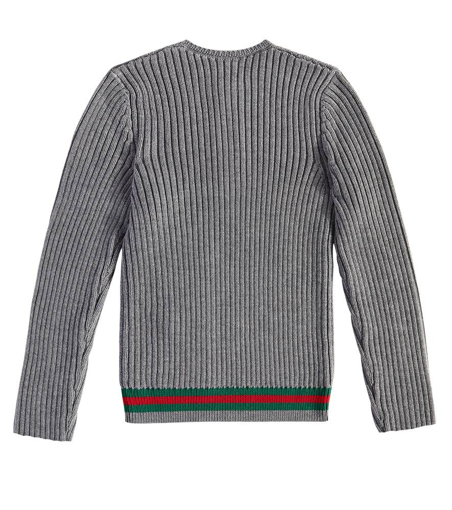 Gucci Ribbed-knit Wool Sweater In Multicoloured