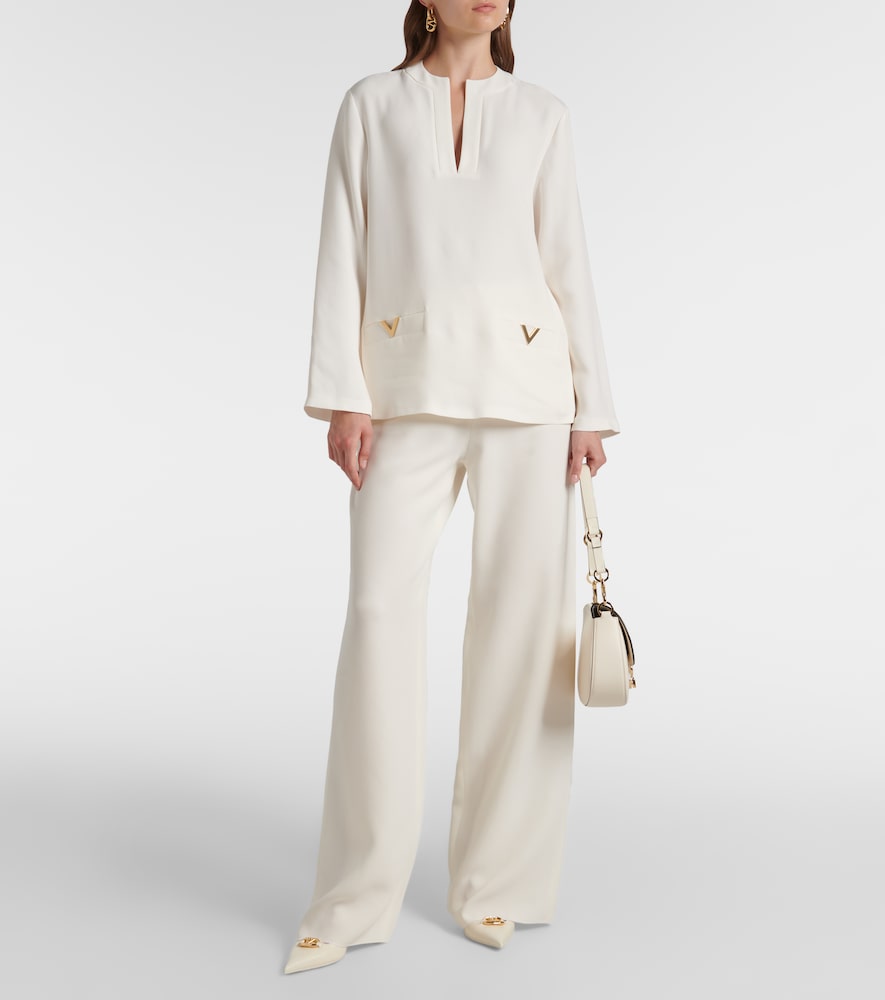 Valentino Cady Couture high-rise wide-leg pants