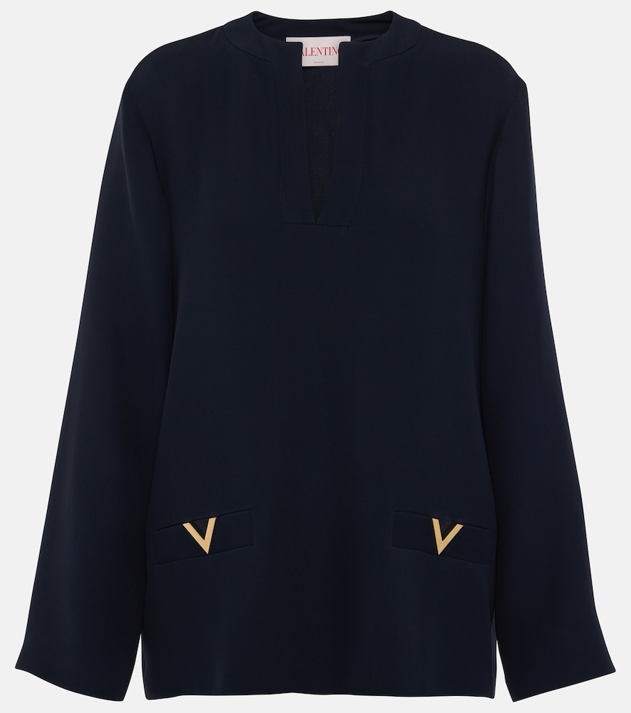 Valentino Women's Blue Vgold Cady Couture Top UK Size 8 - Mytheresa
