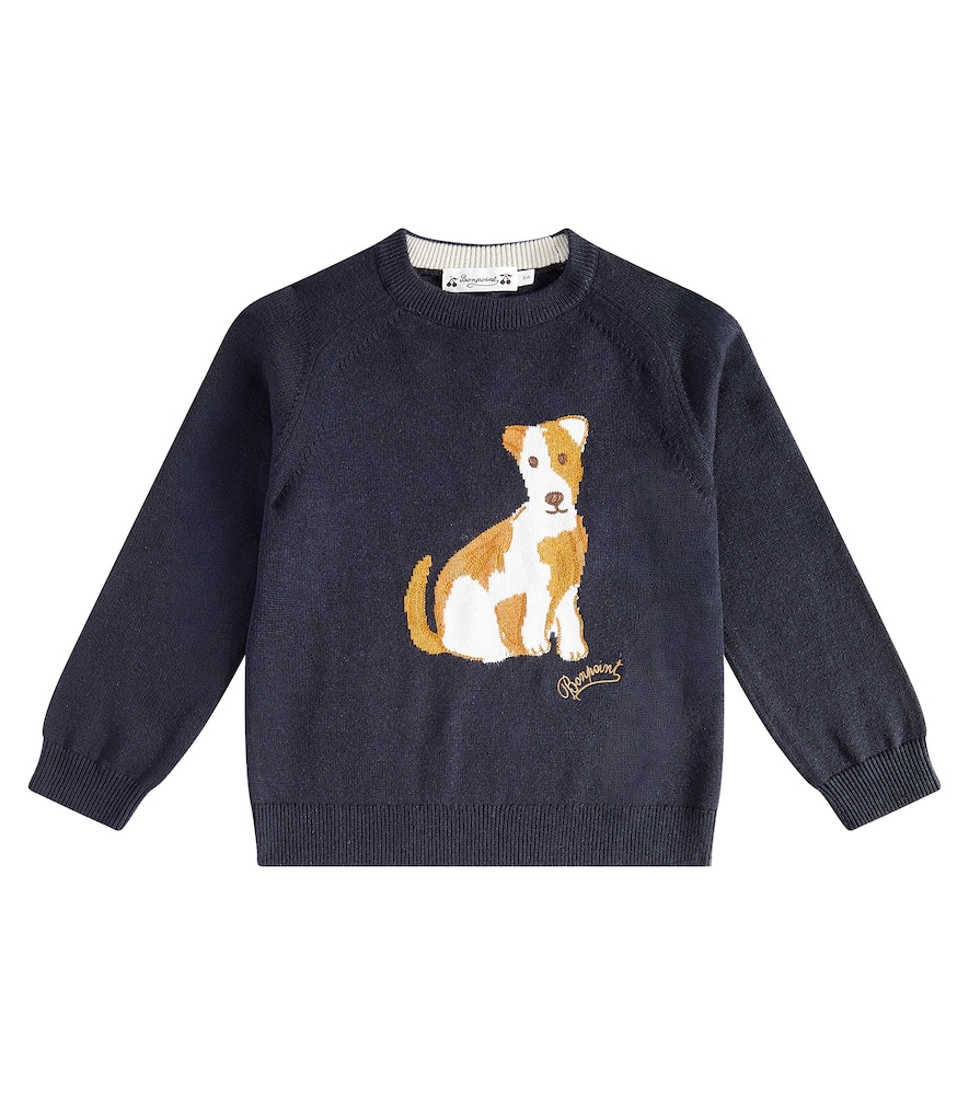 Bonpoint Gabor Wool And Cotton Sweatshirt In Blue