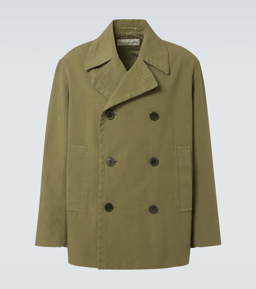 Dries Van Noten Double-breasted cotton peacoat