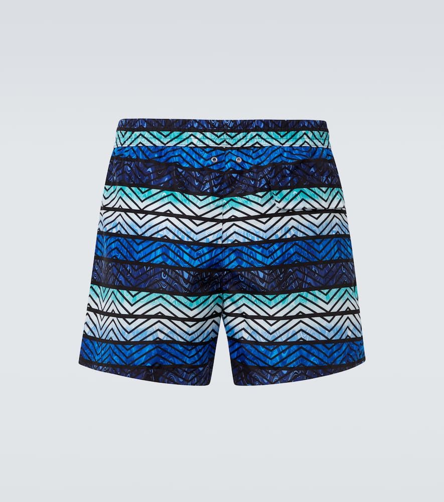 Missoni Zigzag Printed Swim Trunks In Blue