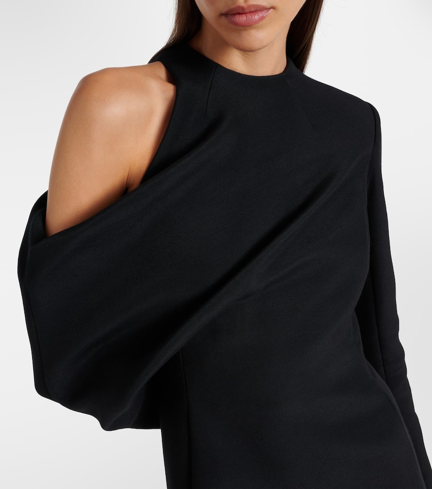 Khaite Trey Off-the-shoulder Woven Maxi Dress In Black