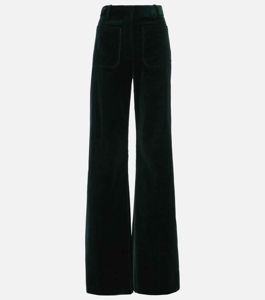 Victoria Beckham Alina high-rise velvet flared pants