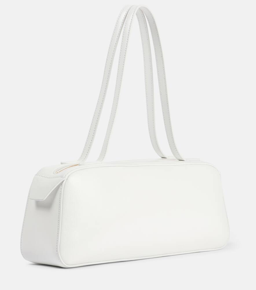 Khaite Simona Crackle Patent Leather Shoulder Bag In White