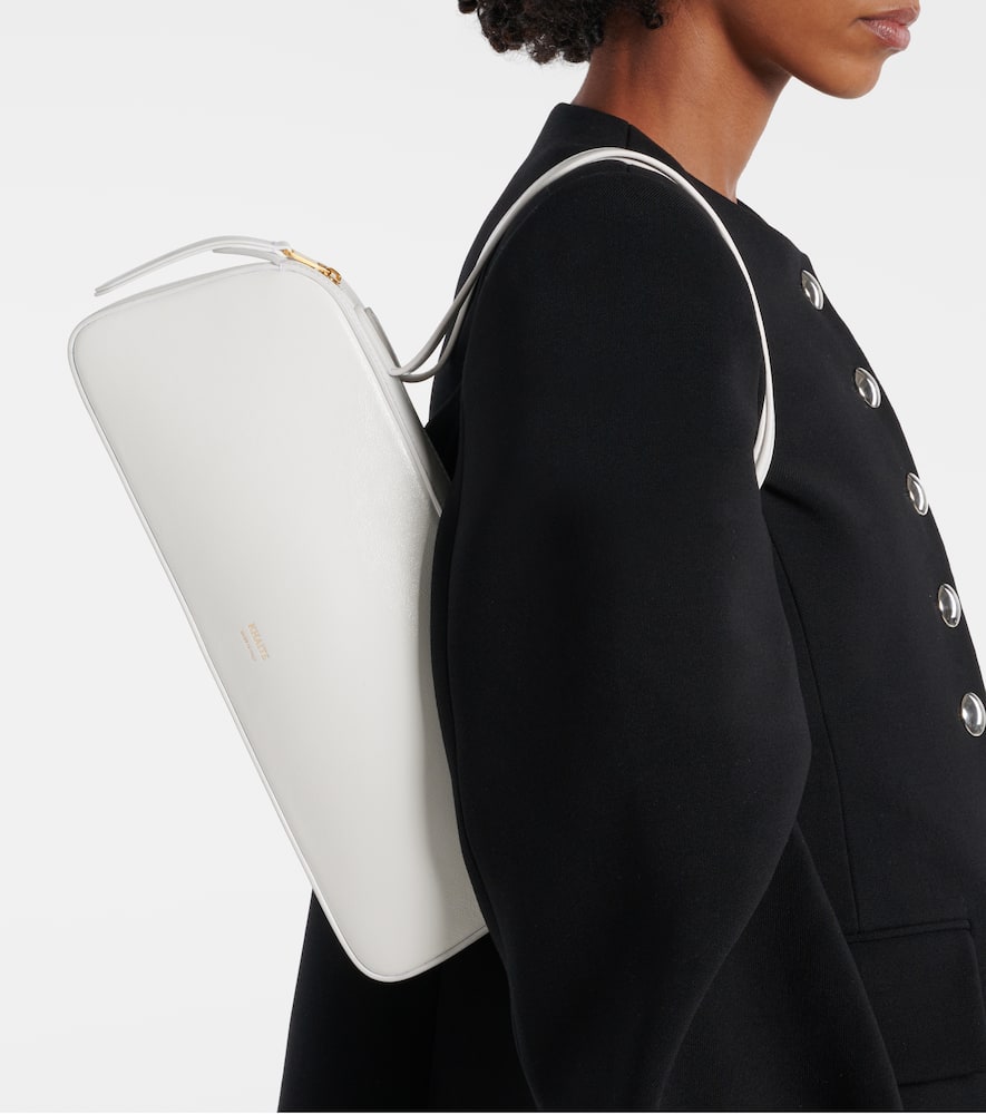 Khaite Simona Crackle Patent Leather Shoulder Bag In White