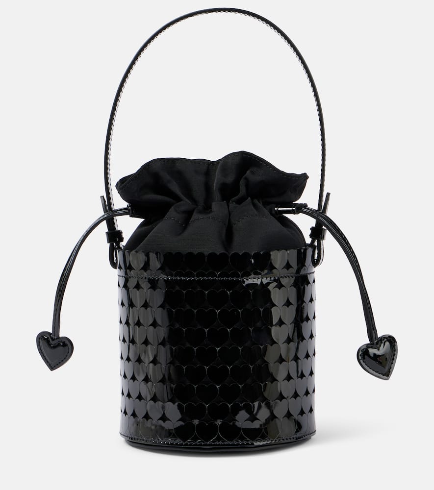 Amorouse leather-trimmed bucket bag