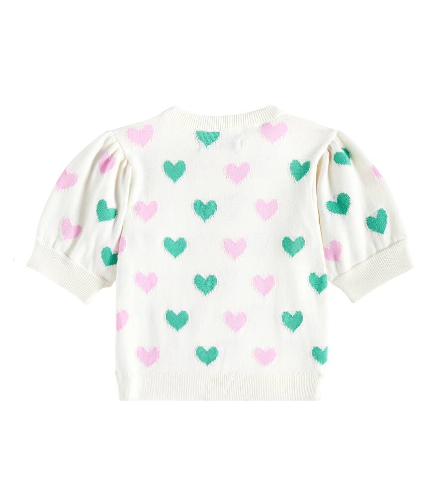 The New Society Oia Intarsia Cotton Top In Love Motif Multicolor