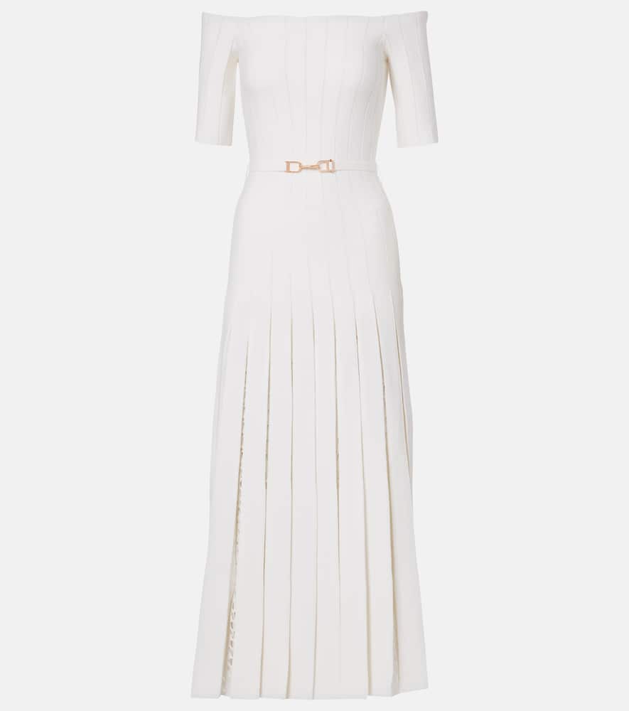 Ribbed-knit wool and silk maxi dress