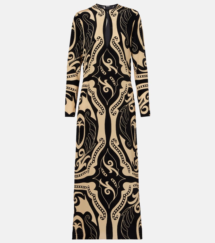 Printed silk maxi dress