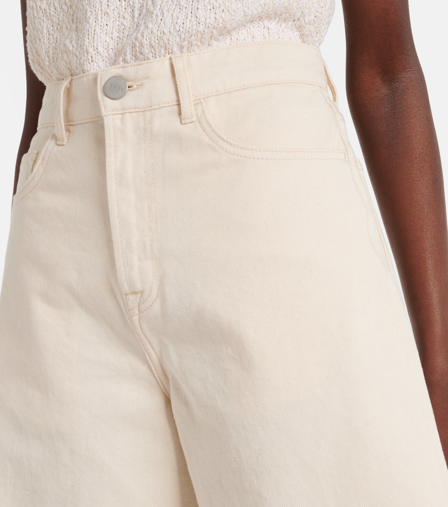 Shop Rohe Róhe High-rise Denim Shorts In Beige
