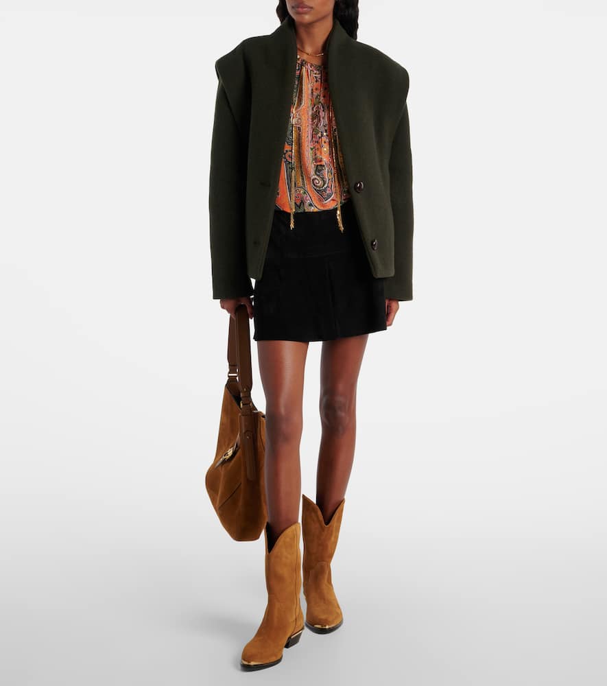 Isabel Marant Elbana Suede Cowboy Boots In Brown