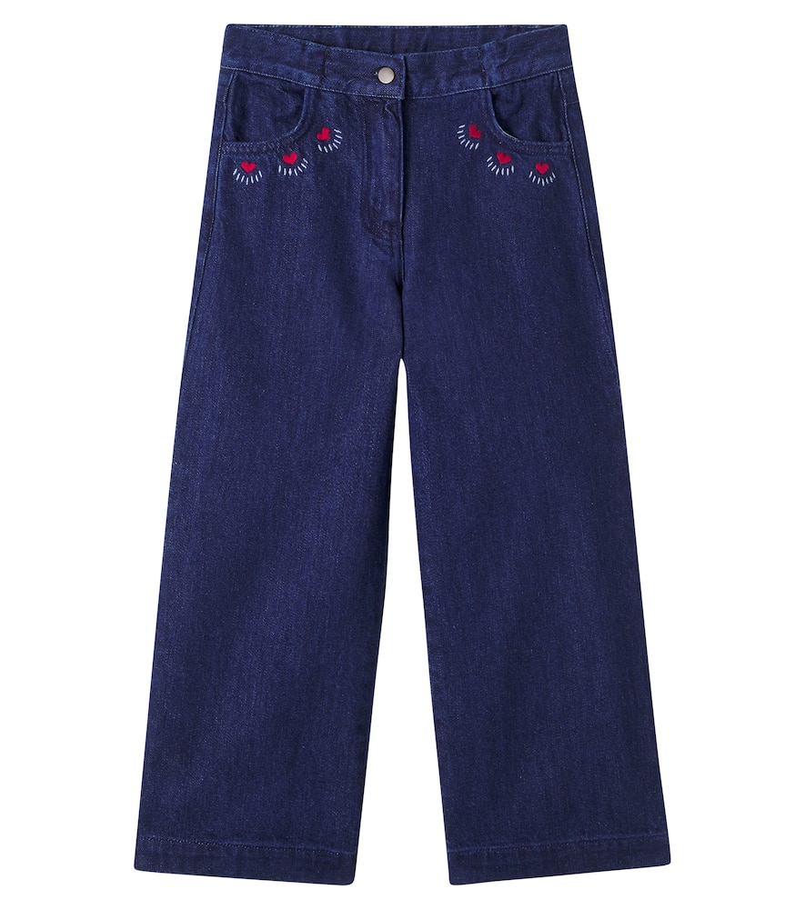 Bebe Organic Tessa Embroidered Jeans In Blue