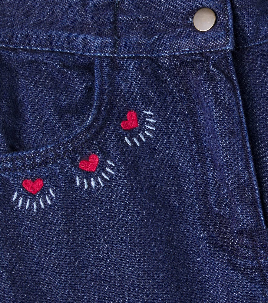 Bebe Organic Tessa Embroidered Jeans In Blue