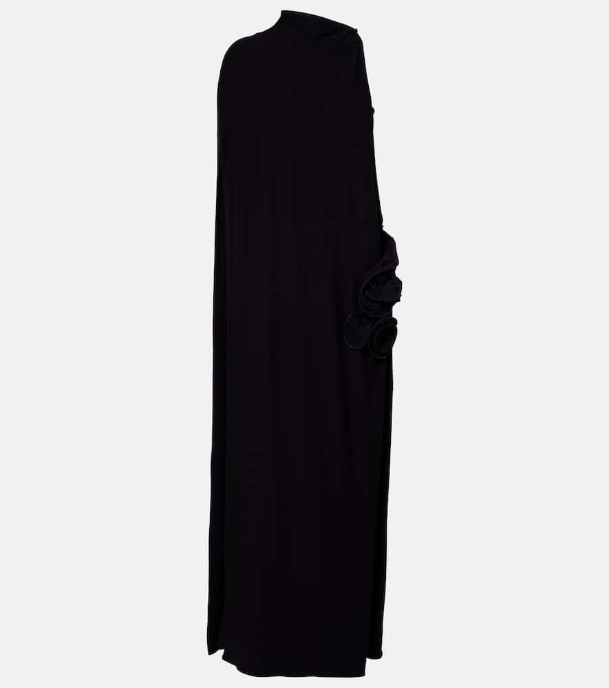 Caped asymmetric gown