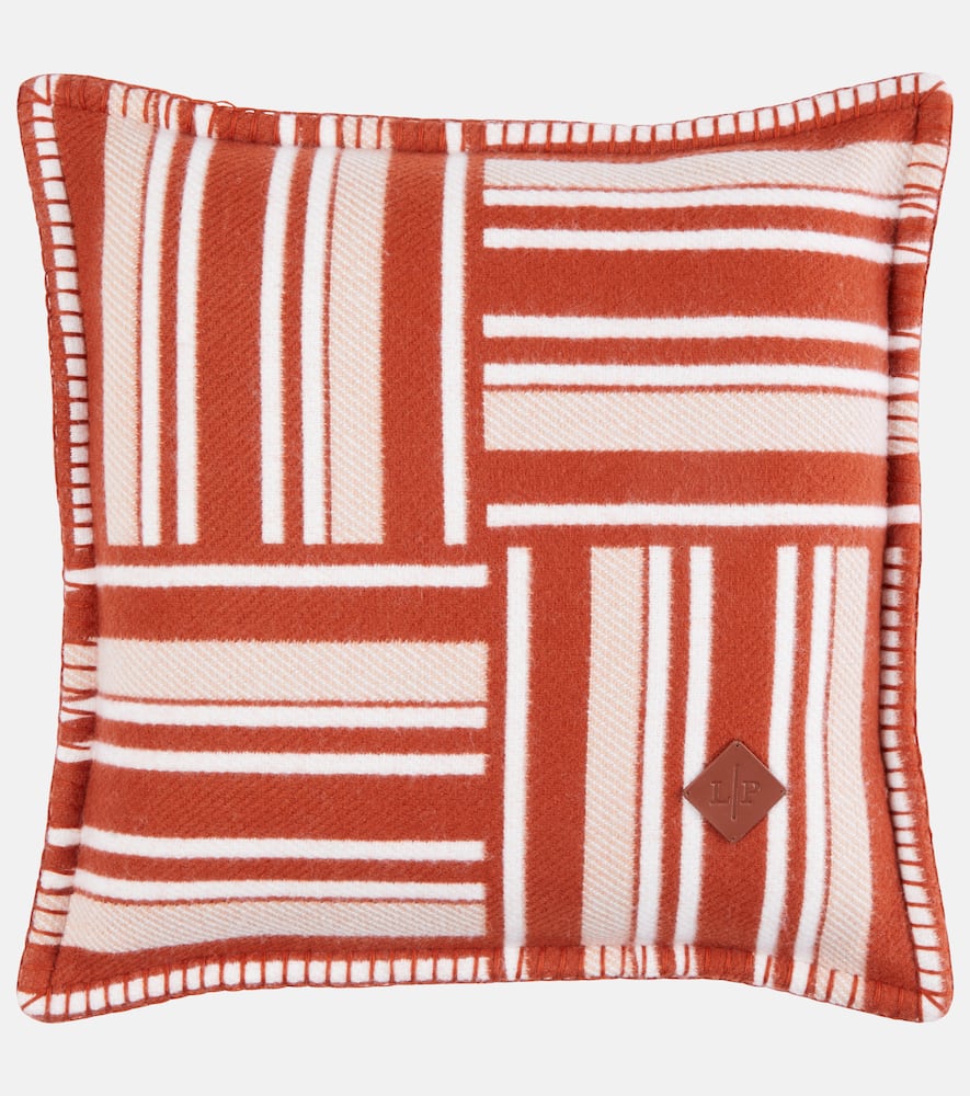 Loro Piana Jacquard Wool And Cashmere Cushion In Red