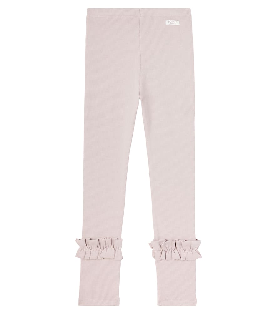 Donsje Marit Ruffled Cotton-blend Leggings In Pink