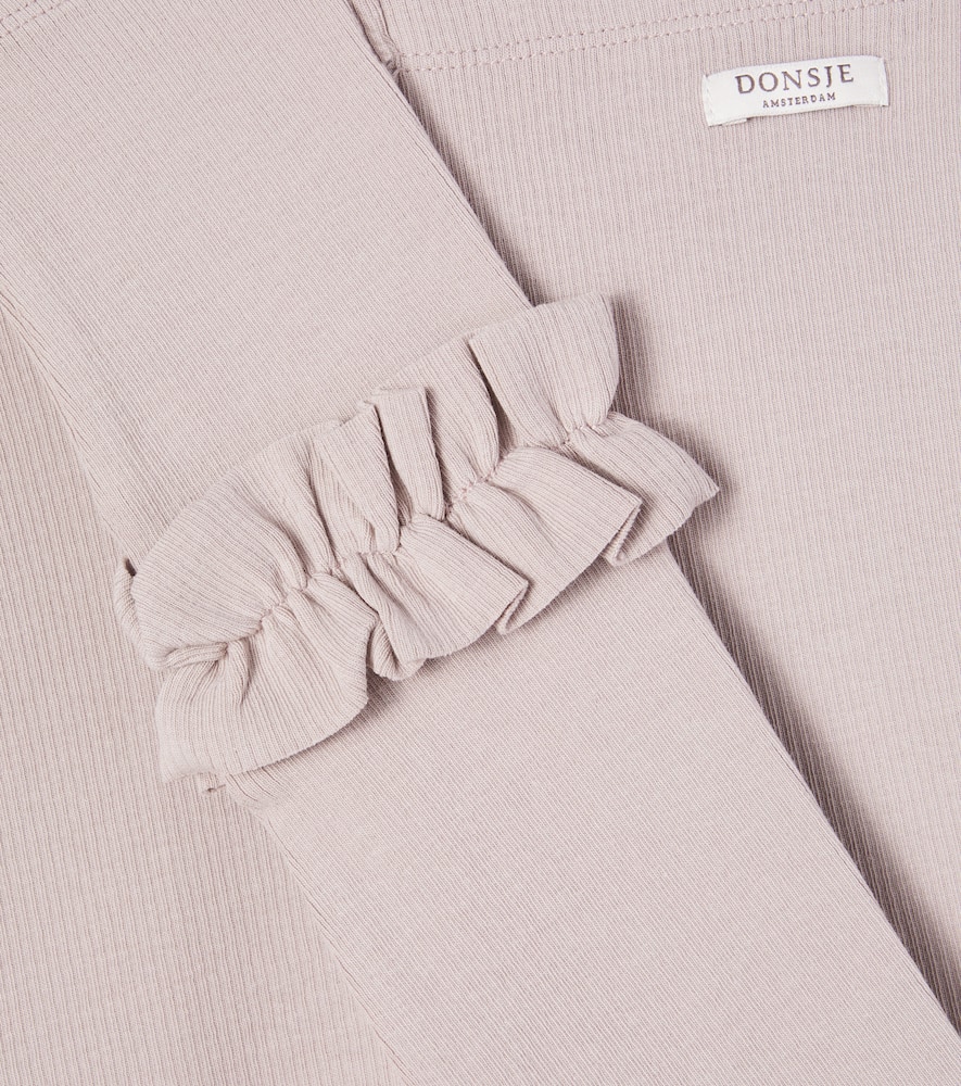 Donsje Marit Ruffled Cotton-blend Leggings In Pink