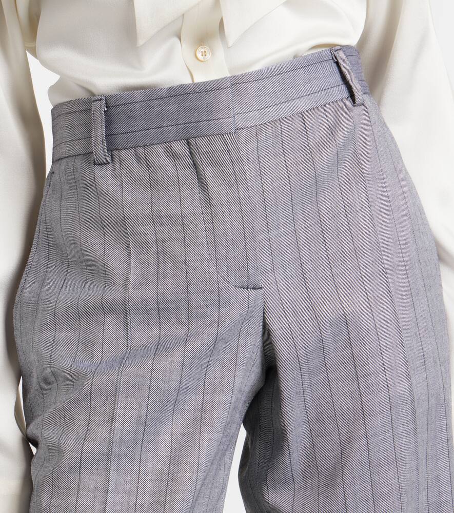 Stella Mccartney Striped Wool Wide-leg Pants In Gray