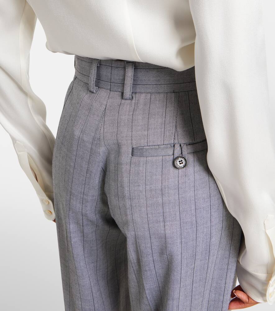 Stella Mccartney Striped Wool Wide-leg Pants In Gray