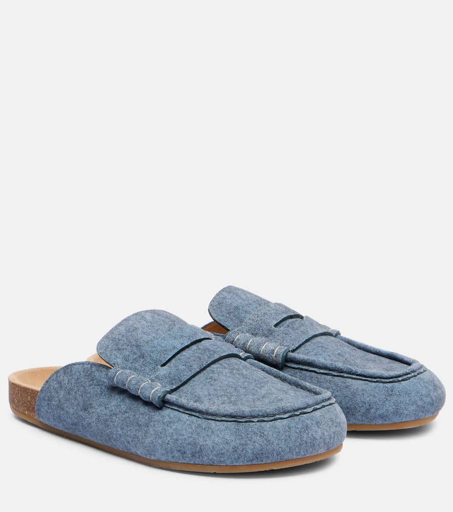 Jw Anderson Suede Mules In Blue