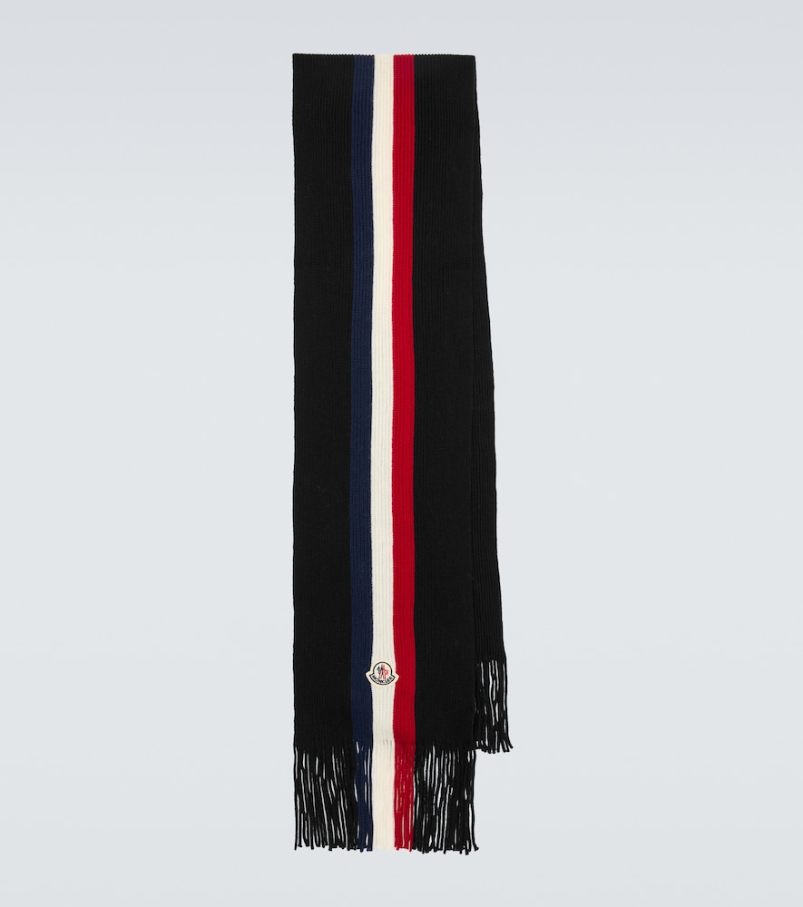 Moncler Fringed virgin wool scarf