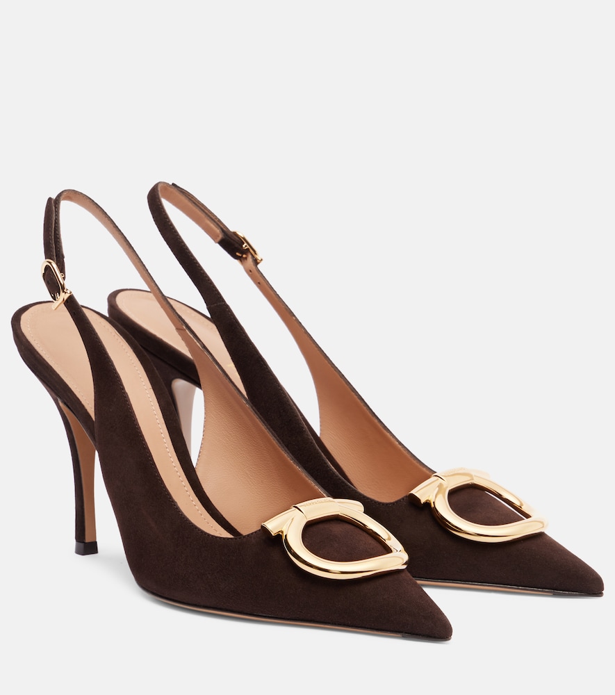 Ferragamo Escarpins slingback Sara Maxi Gancini en daim 626 €