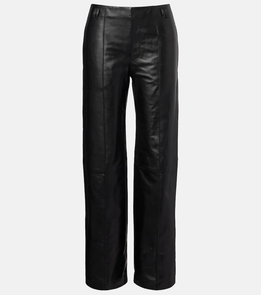 Isabel Marant Ciara High-rise Leather Wide-leg Pants In Black