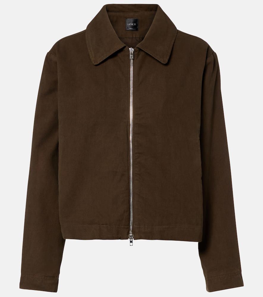 Leset Chloe Cotton Canvas Jacket In Brown