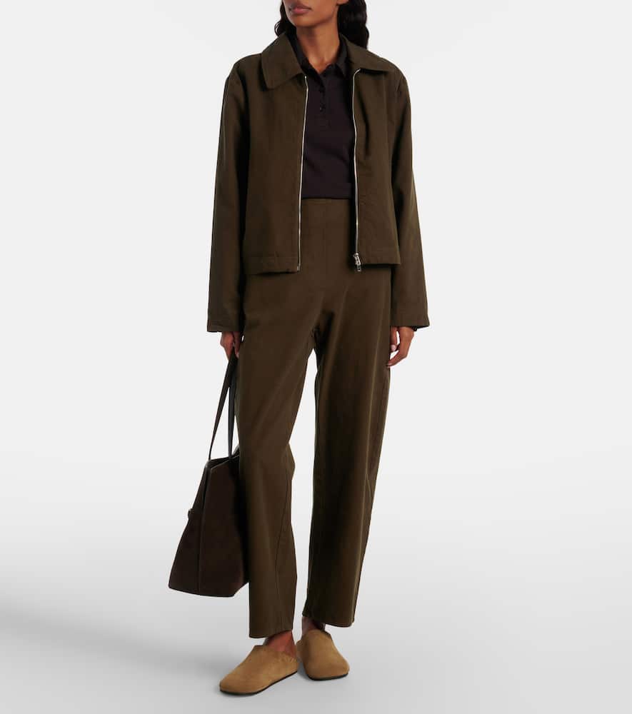 Leset Chloe Cotton Canvas Jacket In Brown