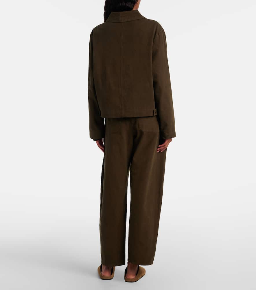Leset Chloe Cotton Canvas Jacket In Brown