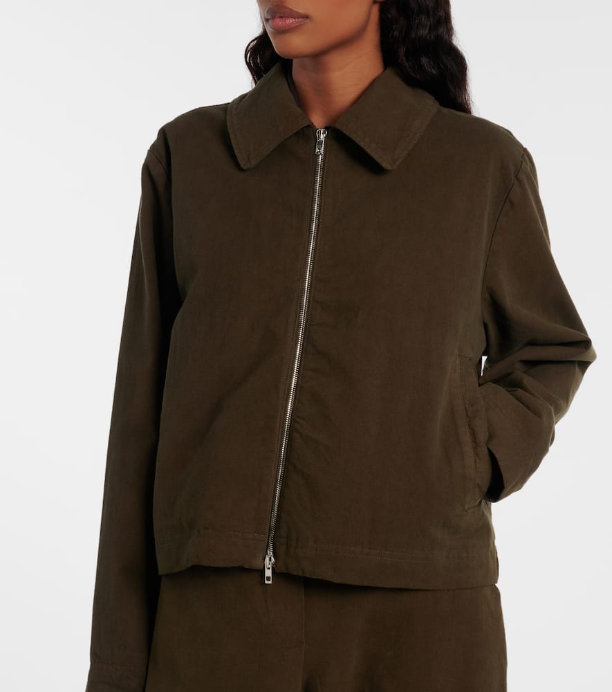 Leset Chloe Cotton Canvas Jacket In Brown